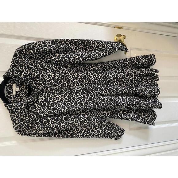 Topshop black & white floral mini shirt dress size S - Picture 1 of 5